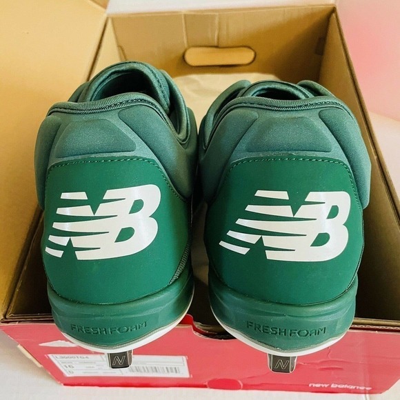 New Balance Low-Cut 3000v4 Metal Baseball Cleat Men's Green with White Sz 16D - Picture 4 of 9